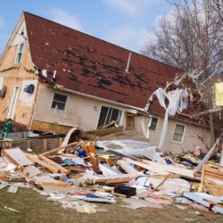 Tornado damage in Lapeer, Michigan.