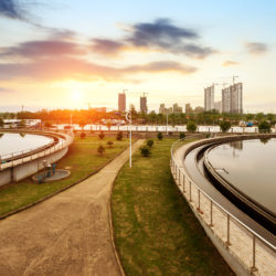 Modern urban wastewater treatment plant.