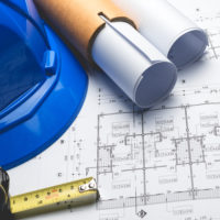 engineering diagram blueprint paper drafting project sketch engineering diagram blueprint paper drafting project sketch architectural,selective focus.