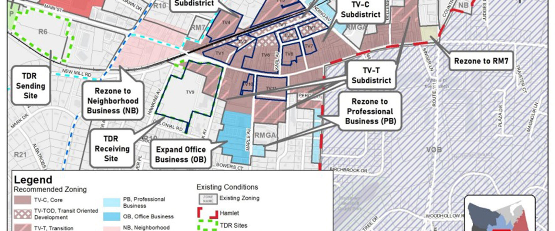 Downtown Smithtown Rezoning Map